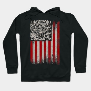 Funny QR Trump Dancing Dance Code American Flag Hoodie